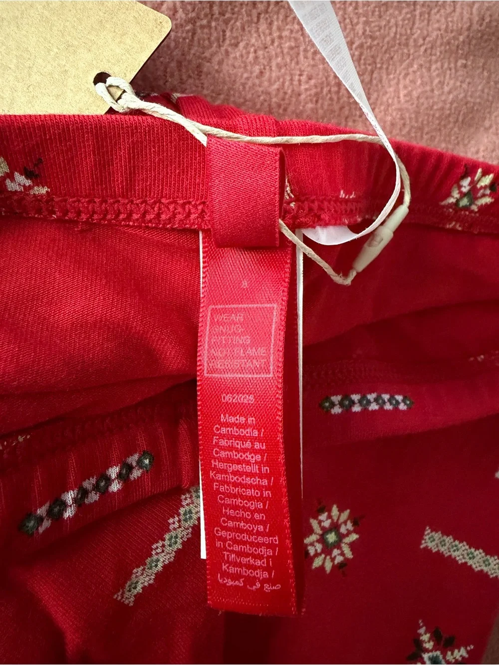 SKIMS Red Holiday Reindeer Pajama Bottoms